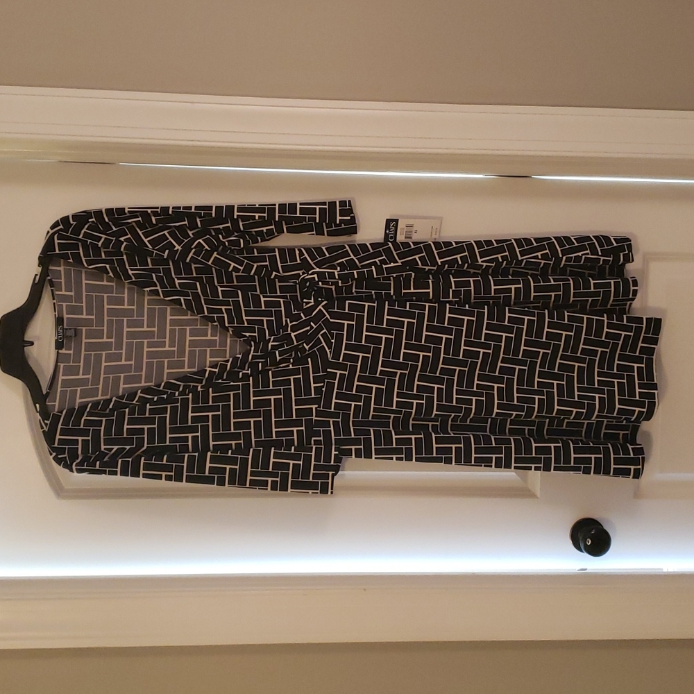 Chaps XL black and cream dress, nwt